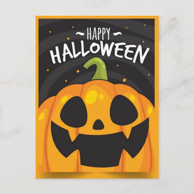 Cartão Postal Feliz Halloween Pumpkin (Frente)