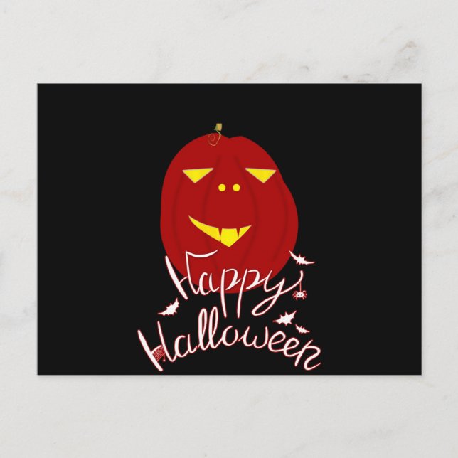 Cartão Postal Feliz Halloween Pumpkin (Frente)