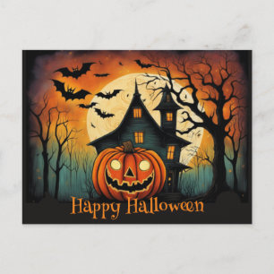 Cartão Postal Feliz Halloween Pumpkin