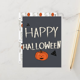 Cartão Postal Feliz Halloween Pumpkin Design