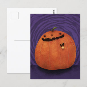 Cartão Postal Feliz Halloween Pumpkin Jack o Lanterna