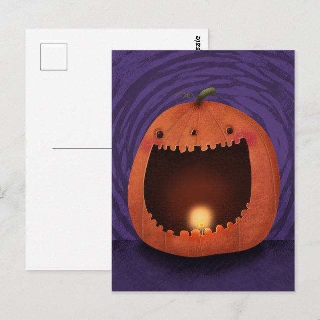Cartão Postal Feliz Halloween Pumpkin Jack o Lanterna (Frente/Verso)