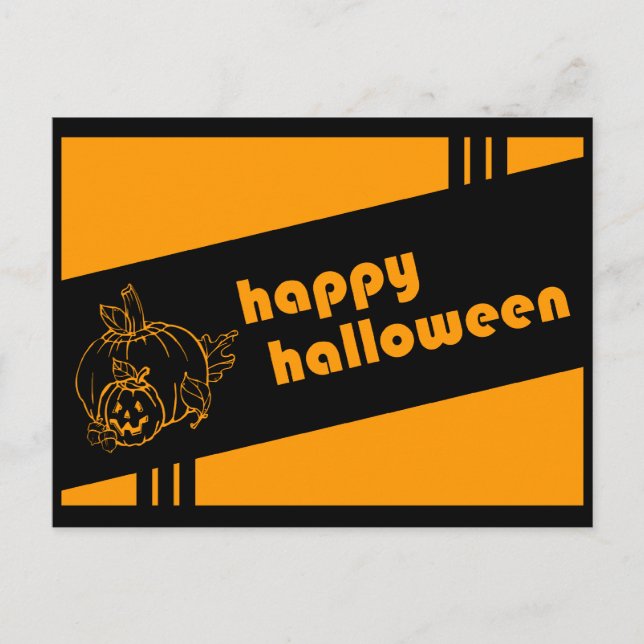 Cartão Postal feliz halloween : retro : (Frente)