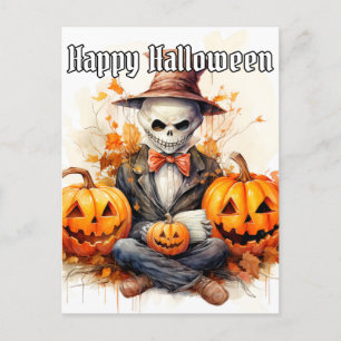 Cartão Postal Feliz Halloween Sinister Witch Doctor Illustration