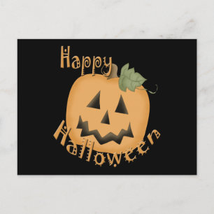 Cartão Postal Feliz Halloween sorrindo Jack O'Lantern