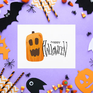 Cartão Postal Feliz Halloween Spooky Pumpkin