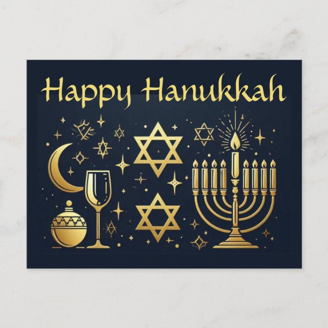 Cartão Postal Feliz Hanukkah (Frente)