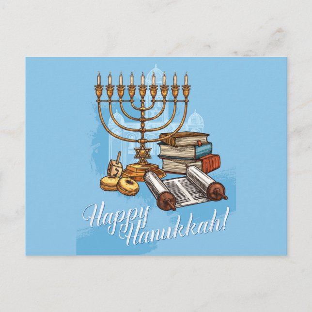 Cartão Postal Feliz Hanukkah (Frente)