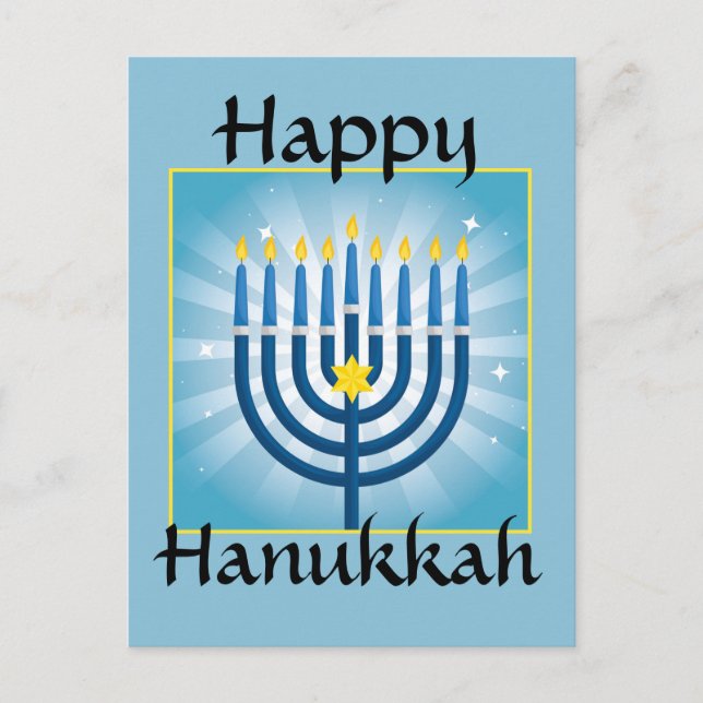 Cartão Postal Feliz Hanukkah (Frente)
