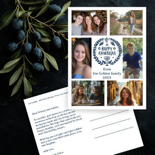Cartão Postal FELIZ HANUKKAH Feriado 6 FOTO PERSONALIZADO, desen