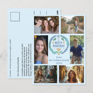Cartão Postal FELIZ HANUKKAH Feriado 6 FOTO PERSONALIZADO, desen