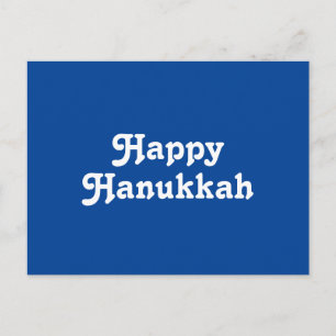 Cartão Postal "Feliz Hanukkah" festa azul de Natal branco