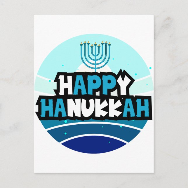 Cartão Postal Feliz Hanukkah - Festival das Luzes (Frente)