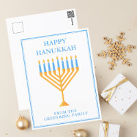 Feliz Hanukkah Menorah Cute Personalizado