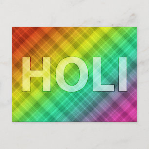 Cartão Postal feliz holi: festival de cor e primavera