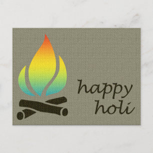 Cartão Postal feliz holi: festival de cor e primavera