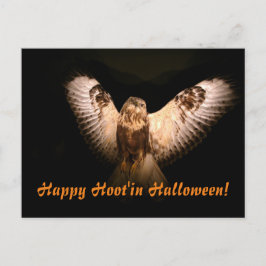 Cartão Postal Feliz Hoot no Halloween