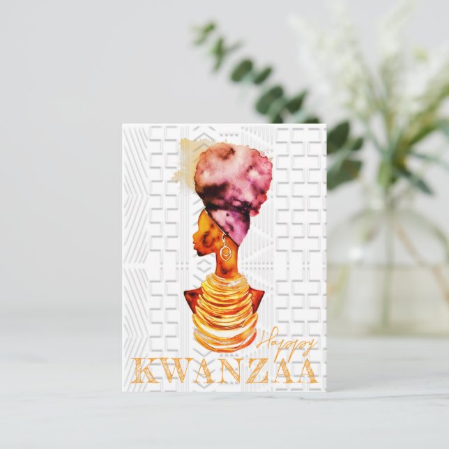 Cartão Postal Feliz Kwanzaa (Em pé/Frente)