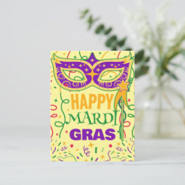 Cartão Postal feliz mardi gras