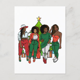 Cartão Postal Feliz Melanin Natal Mulher Negra Amiga