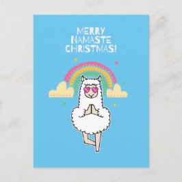 Cartão Postal Feliz Namaste Christmas Aqua