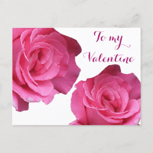 Cartão Postal Feliz Namorados ama rosas rosa bonito florais boni