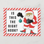 Cartão Postal Feliz Natal<br><div class="desc">Cartões de natal de Natal criativos,  com tema de boxe,  com boxeador do Papai Noel e linhagem engraçada.</div>