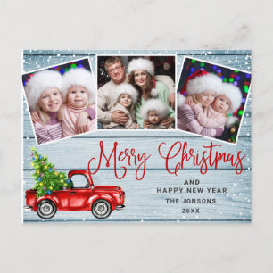 Cartão Postal Feliz Natal 2021, Red Fazenda Truck 3 Foto