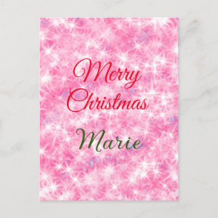 Cartão Postal Feliz Natal adiciona nome vermelho brilho