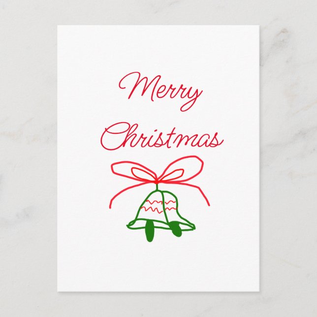 Cartão Postal Feliz Natal arco verde-jingle na moda (Frente)