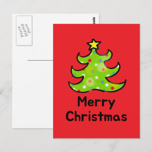 Cartão Postal Feliz Natal Árvore Caprichosa 