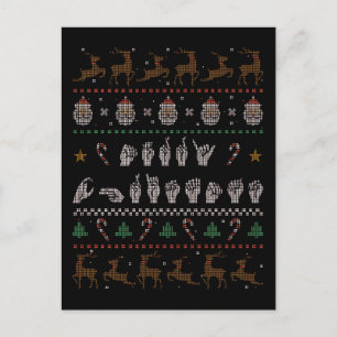 Cartão Postal Feliz Natal - ASL American Sign Language II