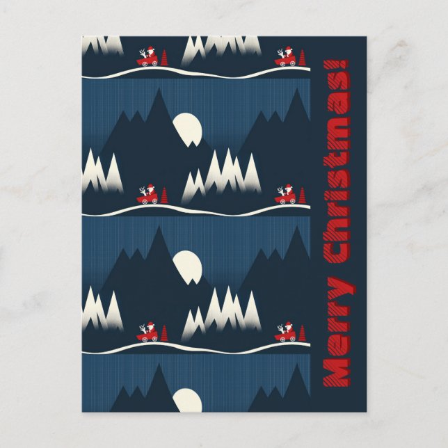 Cartão Postal Feliz Natal Azul (Frente)