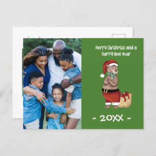Cartão Postal Feliz Natal Bear Família Foto de Natal