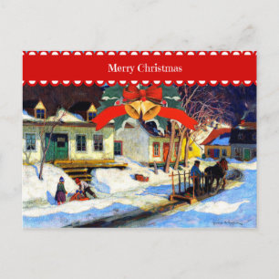 Cartão Postal Feliz Natal, belas pinturas artísticas.