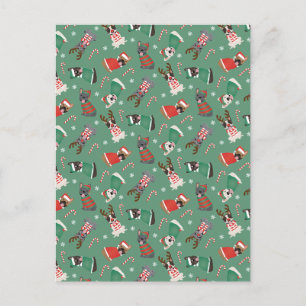 Cartão Postal Feliz Natal - Buldog Francês