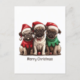 Cartão Postal Feliz Natal Cachorros