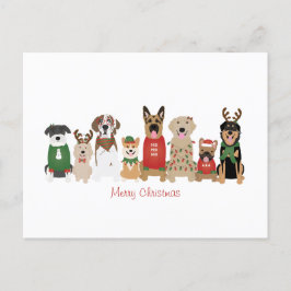 Cartão Postal Feliz Natal Cães Vermelhos
