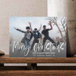 Cartão Postal Feliz Natal Caligrafia Elegante 1 Foto 