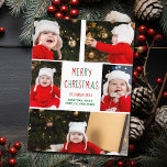 Cartão Postal Feliz Natal Colagem de Fotos Linda Verde Vermelho<br><div class="desc">Este cartão de Natal feliz e moderno apresenta um layout clássico de 5 fotos da família em um fundo branco com bonito tipografia vermelha e verde. Este cartão de fotos de crianças bonito apresenta a colagem de fotos de seu próprio filho em volta de sua mensagem festiva e nome da...</div>