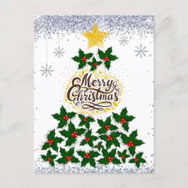 Cartão Postal Feliz Natal com árvore de Natal