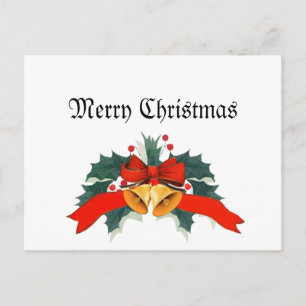 Cartão Postal Feliz Natal com Dourados Sinos