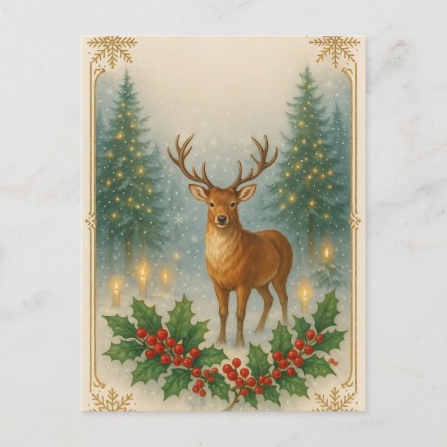 Cartão Postal Feliz Natal com muito amor. (Frente)