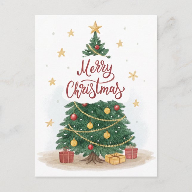 Cartão Postal Feliz Natal com muito amor. (Frente)