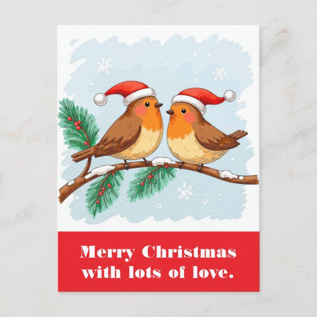 Cartão Postal Feliz Natal com muito amor. (Frente)