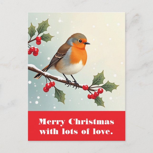 Cartão Postal Feliz Natal com muito amor. (Frente)