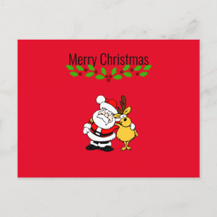 Cartão Postal Feliz Natal com Papais noeis e Cartão-postal de R