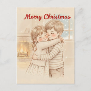 CARTÃO POSTAL FELIZ NATAL CRIANÇAS FOFAS JUNTAS FOTO