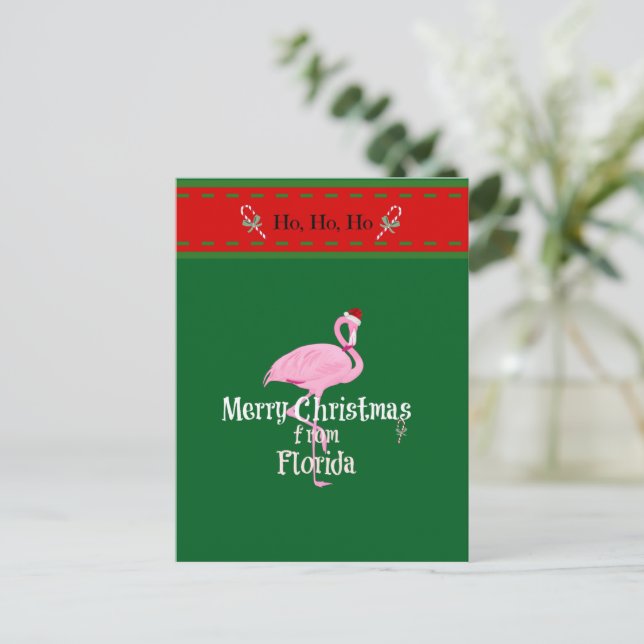 Cartão Postal Feliz Natal da Flórida (Em pé/Frente)