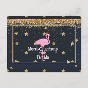 Cartão Postal Feliz Natal da Florida, Papais noeis Flamingo